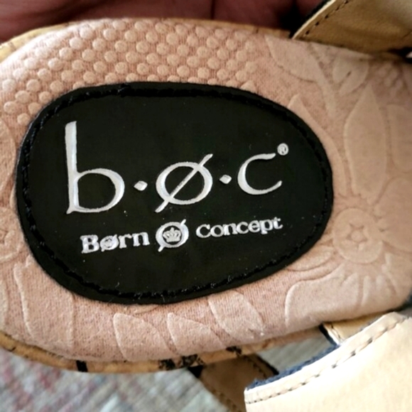 B.O.C Born Concept Brygida Black Cork Wedge Platform Slingback Sandals Size 8 - Picture 5 of 10